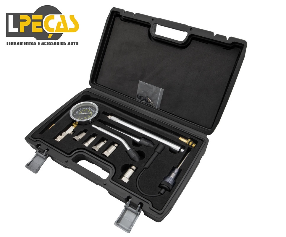 KIT de Teste de Compressão para Motores a Gasolina , 8 Peças