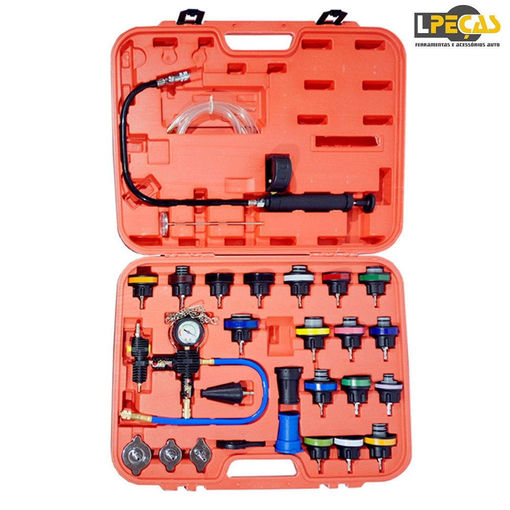 Kit Teste Pressão/ Fugas Radiadores - 27Peças