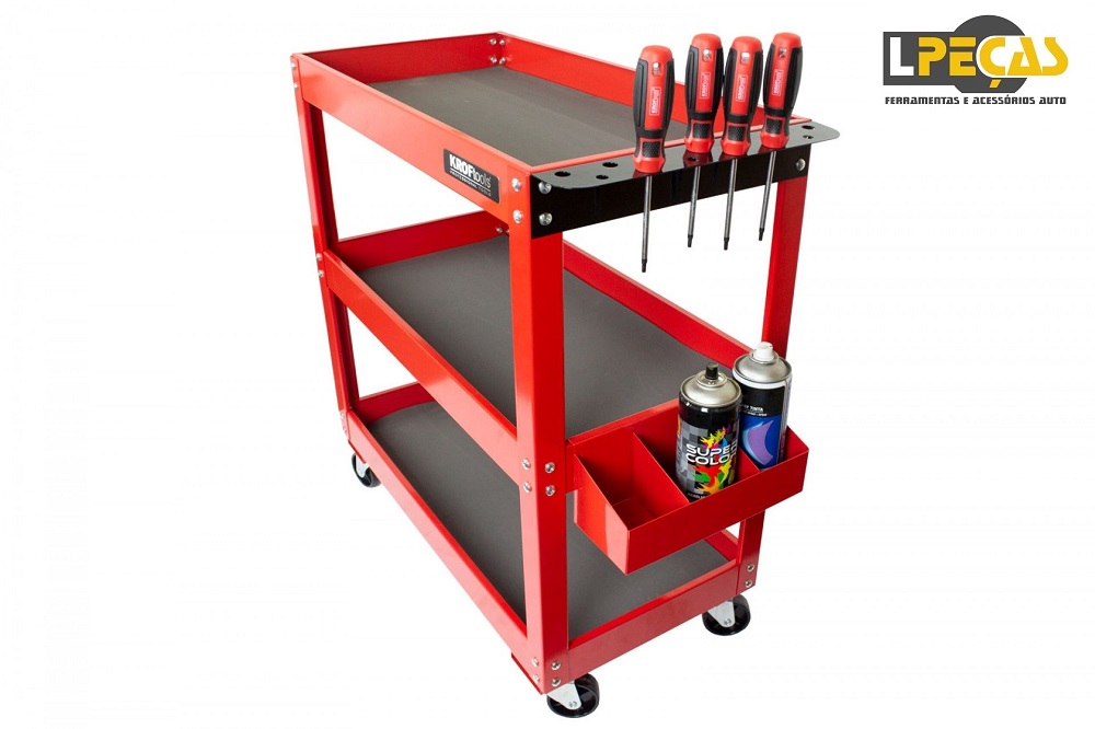 Carrinho Ferramentas 3 Prateleiras c/ Suportes - Image 3