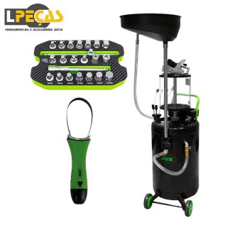 KIT Aspirador / Recuperador de óleo + Chave Filtro + Jogo de Chaves de Carter