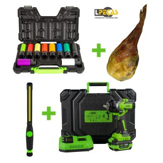 Kit de 10 Chaves de Impacto de 1/2" + Chave de Impacto + Lanterna 400Lm+ Presunto